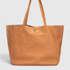 CLOTILDE leather tote bag - Cognac