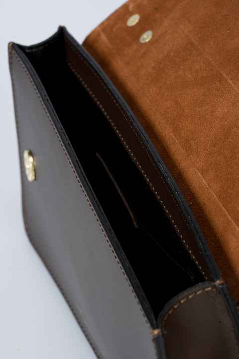 CALLIE leather crossbody bag - Dark Brown