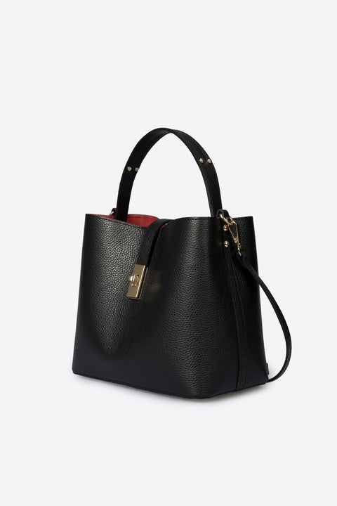 KIRA leather top handle bag - Black