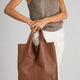 ARINA leather tote bag - Cuoio