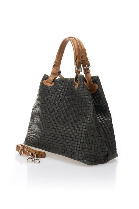 ARIA suede tote bag - Dark Green