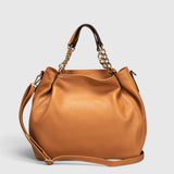 HELEN Leather Shoulder Bag - Cuoio