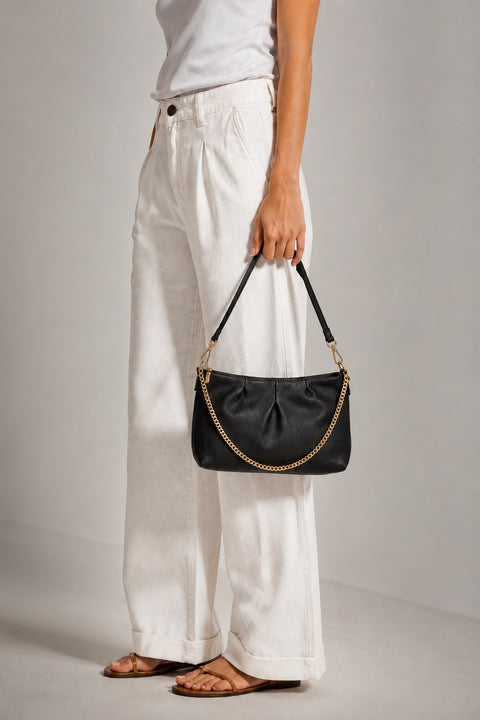 CLIO leather crossbody bag - Black