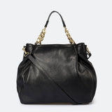 HELEN Leather Shoulder Bag - Black
