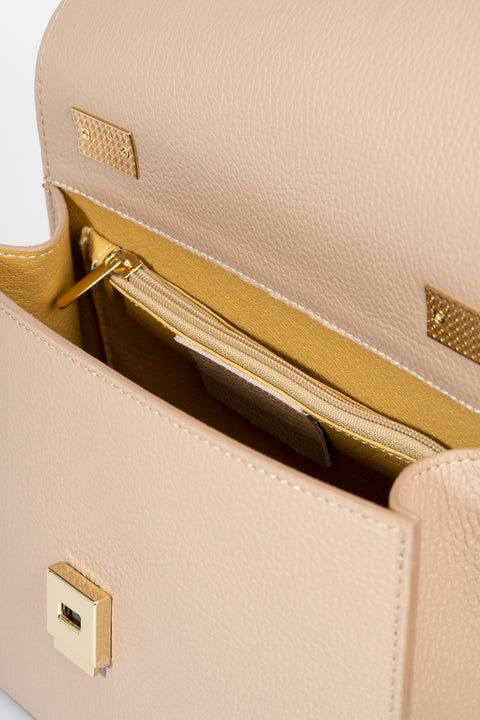 ASTRID leather top handle bag - Cipria