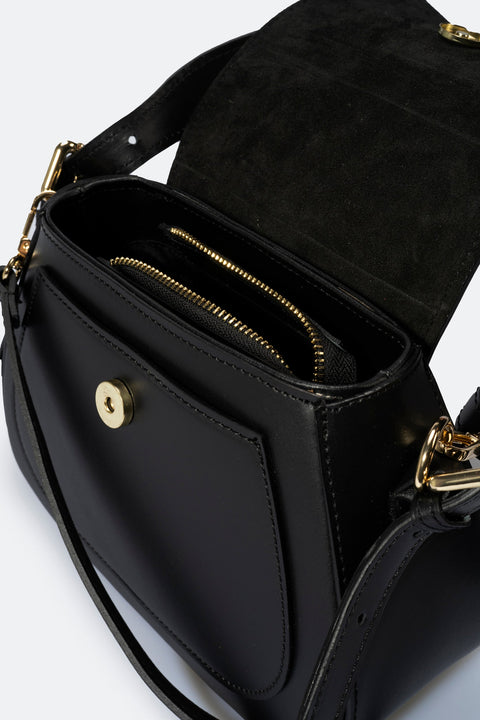 EDNA leather shoulder bag - Nero