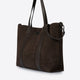 SOLENE suede tote bag - Dark Brown