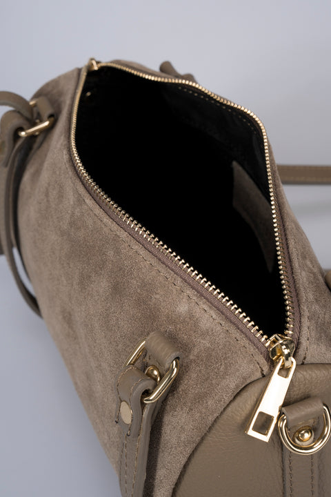 NOOR leather bowling bag - Taupe