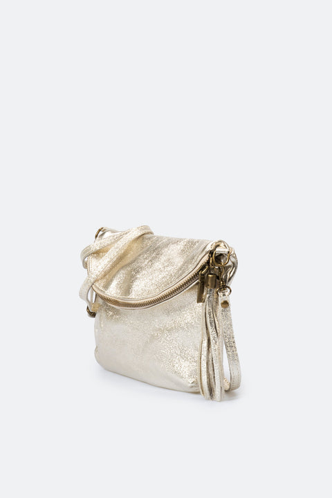AGATHA leather crossbody bag - Platino