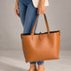 NIOBE leather tote bag - Cognac