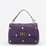 KYLIE Leather Top Handle Bag - Purple