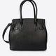 JUNE leather top handle bag - Black