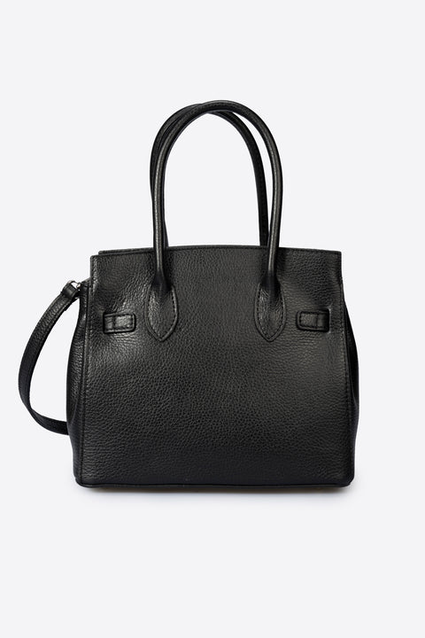 JUNE leather top handle bag - Black