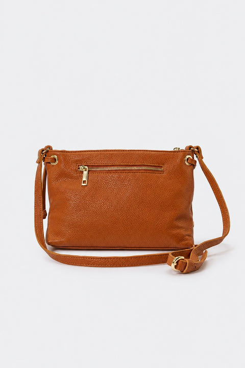 CASIA leather crossbody bag - Cuoio