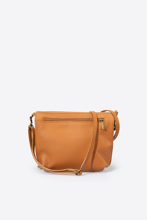 AGATHA leather crossbody bag - Cuoio
