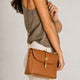 FREYA leather crossbody bag - Cognac